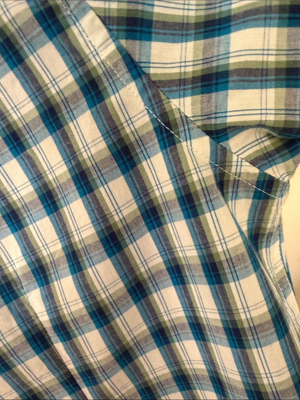 Ben Sherman Blue and White Plaid Short-Sleeve Button-Down Shirt - Picture 11 of 11